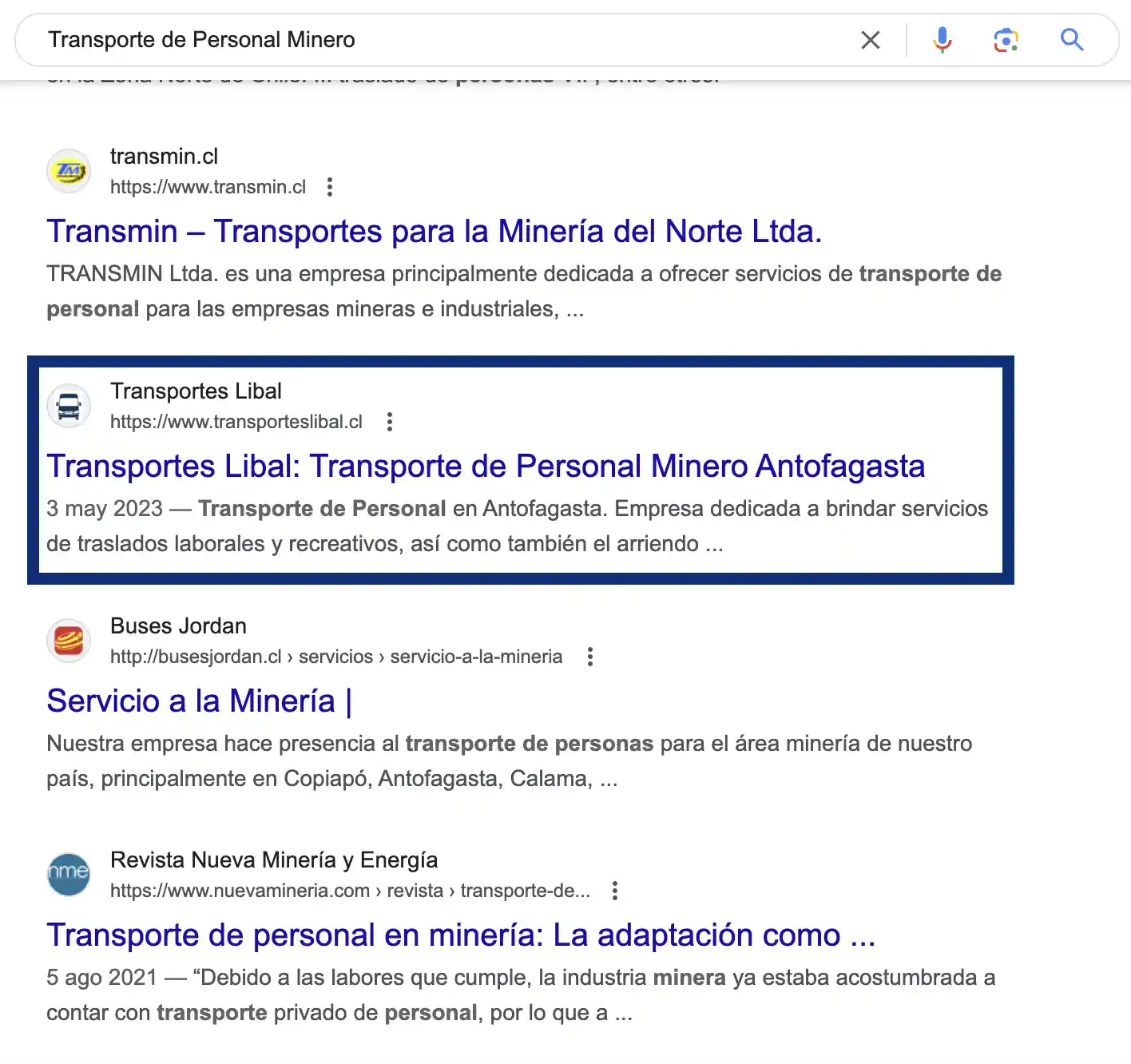 Posicionamiento en la primera página de Google